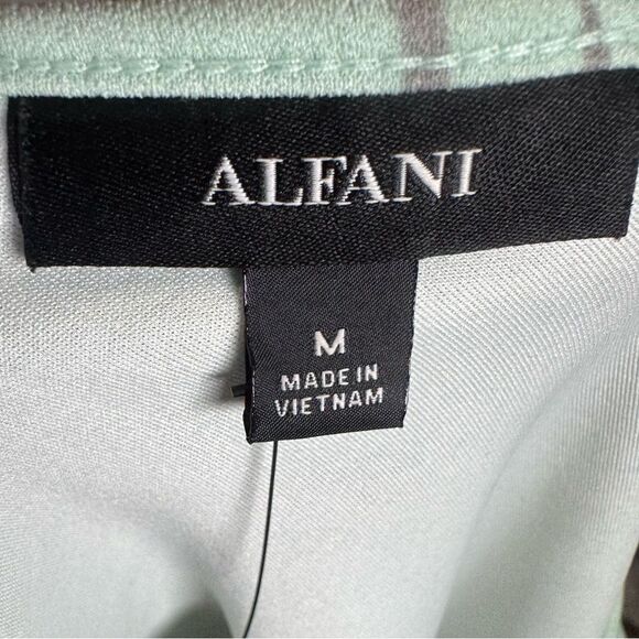 Alfani aqua mint green with wisps of gray long sleeve top size medium NWT - Picture 5 of 7